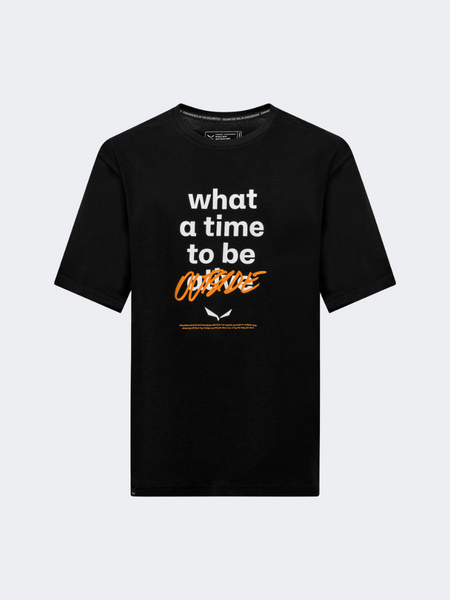Salewa Eagle Outside Loose Men Hiking T-Shirt Black Out