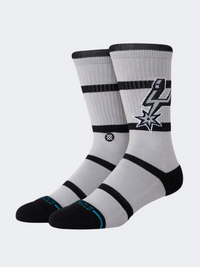 Stance Nba Prep Stripe San Antonio Spurs Unisex Basketball Sock Grey/Black
