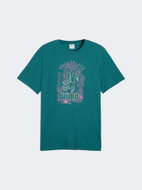 Puma Graphic Hand Drawn Men Lifestyle T-Shirt Emerald Ice