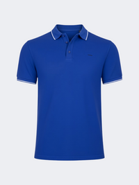 Top Ten Casual Men Lifstyle Polo Striped Neckline Royal Blue