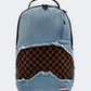Spray Ground Denim Shark Bite Dlxsv Unisex  Lifestyle Backpack Blue/Brown