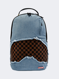 Spray Ground Denim Shark Bite Dlxsv Unisex  Lifestyle Backpack Blue/Brown