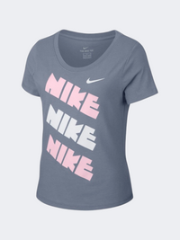 Nike Houndstooth Scoop Kids Training T-Shirt Grey