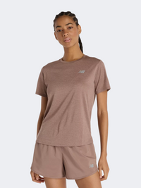 New Balance Athletics Women Performanc T-Shirt Earth Shadow Heather