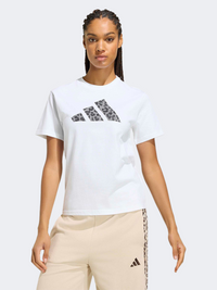 Adidas Animal Graphic Women Sportswear T-Shirt White