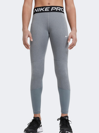 Nike Pro Girls Training Tight Carbon Heather/White