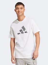 Adidas Camo Logo Graphic Men Sportswear T-Shirt White