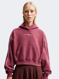 Nike Studio Fleece Medium Weight Cropped Women Lifestyle Hoody Pink Smoke/Sail