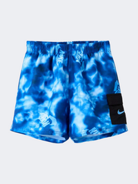 Nike Tie Dye 4" Boys Beach Swim Short Blue