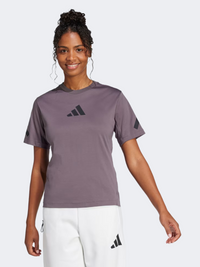 Adidas Z N E Women Sportswear T-Shirt Grey Strata