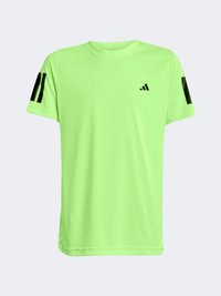 Adidas Club 3 Stripes Kids-Boys Tennis T-Shirt Lucid Lemon