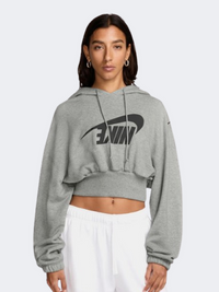 Nike Sportswear Oversized Fleece Dance Women Lifestyle Hoody Dark Grey/White