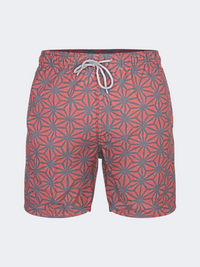 Oil & Gaz Comfortable Men Beach Anchor Print Swim Short Coral
