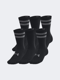 Under Armour Essential 6 Pack Unisex Lifestyle Sock Black