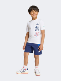 Adidas Marvel Spider-Man Little-Boys Sportswear Set White/Dark Blue