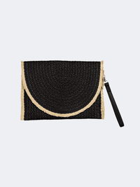 Amelie Straw Women Beach Bag Black