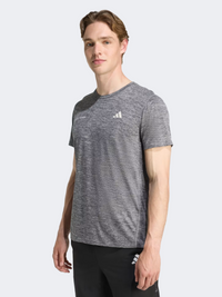 Adidas Own The Run Melange Men Running T-Shirt Black/Grey