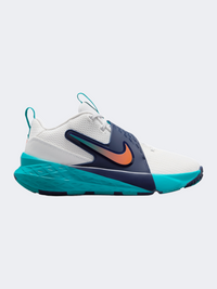 Nike Team Hustle D 12 Gs-Boys Basketball Shoes White/Orange/Navy