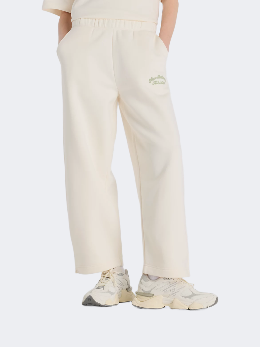 New Balance Linear Heritage Fleece Barrel Leg Women Lifestyle Pant Permafrost
