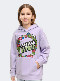 Puma Mid 90S Relaxed Graphic Girls Lifestyle Hoody Lavender