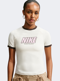 Nike Sportswear Fitted Women Lifestyle T-Shirt Sail/Baroque Brown