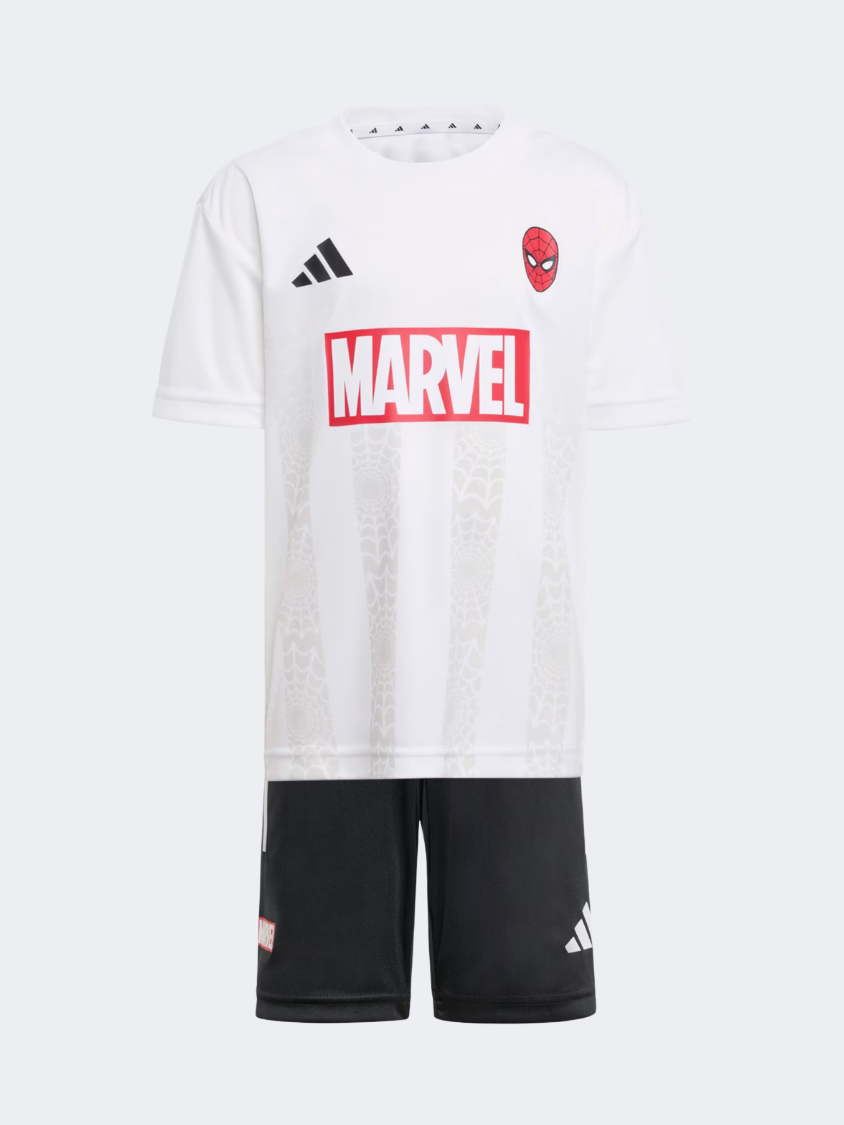 Adidas Marvel Spider-Man Little-Boys Sportswear Set White/Black