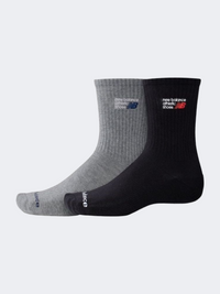New Balance Embroidery Gfx Midcalf 2 Pack Unisex Lifestyle Sock Grey/Black