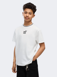 Puma Mid 90S Relaxed Back Graphic Boys Lifestyle T-Shirt White