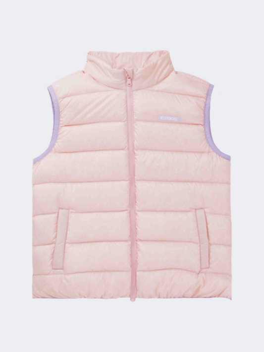 Erke Down Waistcoat Kids-Girls Training Vest Pink