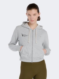 New Balance Nyc Marathon Coastal Fleece Full Zip Women Lifestyle Hoody Athletic Grey