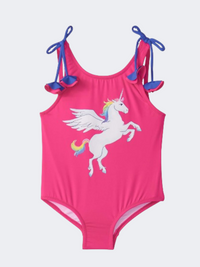 Hatley Rainbow Pegasus Shoulder Bow Girls Beach Monokini Fuchsia/Navy