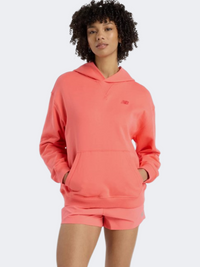 New Balance Athletics French Terry Women Lifestyle Hoody Drift Red