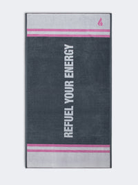 Oil And Gaz Cotton Women Beach Towel Grey/ Pink