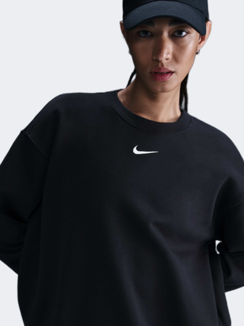 Nike Phoenix Fleece Women Lifestyle Sweatshirt Black/Sail