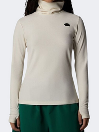 The North Face Turtle Neck Slim Women Lifestyle Long Sleeve White Dune
