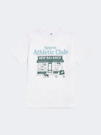 New Balance Sports Club Graphic Kids-Boys Lifestyle T-Shirt Bright White
