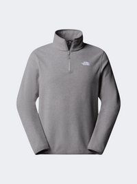 The North Face Glacier 1/4 Zip Men Hiking Fleece Medium Grey Heather