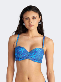 Blu4U Blue Ikat Women Swim Bra Siel