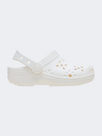 Crocs Toddler Classic Floral Cut-Out Infant Lifestyle Clog Chalk