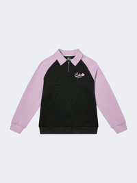 Erke Collared Kids-Girls Lifestyle Regular Fit Plain Black/Pink