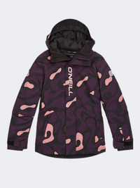 ONeill Originals Girls Skiing Jacket Black Active Pink