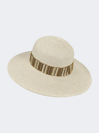 Stamion Floppy Medium Boho Band Women Beach Hat Off White