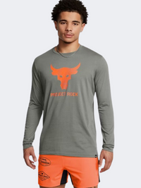 Under Armour Project Rock Men Training Sweatshirt Green Orange