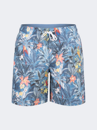 Oil & Gaz Comfortable Men Beach Parrot Print Swim Short Navy
