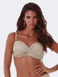 Blue Point Net Women Beach Bra Gold