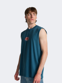 Billabong Burn Out Muscle Screen Men Lifestyle Tank Real Teal