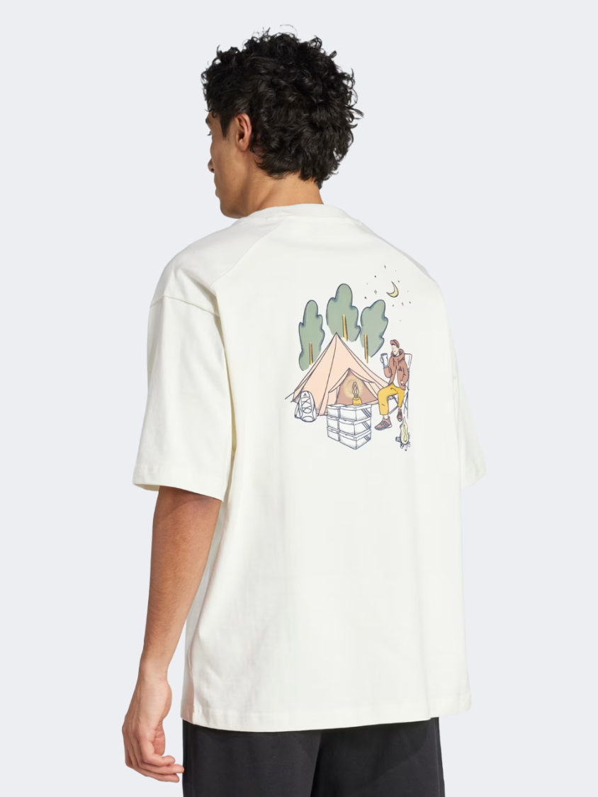 Adidas Codes Doodle Camp Men Sportswear T-Shirt Off White