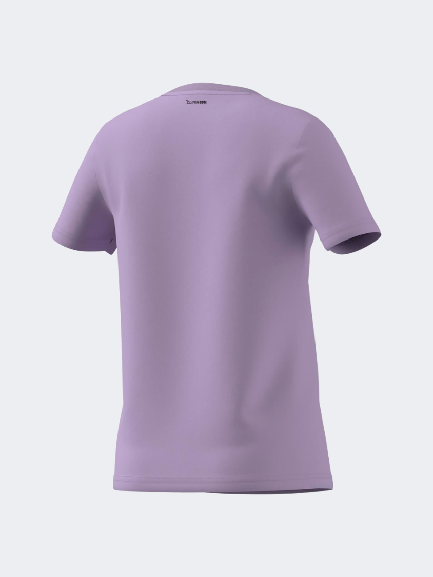 Adidas Climacool Animal Graphic Kids-Girls Sportswear T-Shirt Purple