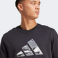 Adidas Camo Logo Graphic Men Sportswear T-Shirt Black