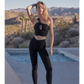 Wiskii V-Waist Yoga Women Sportswear Tight Black